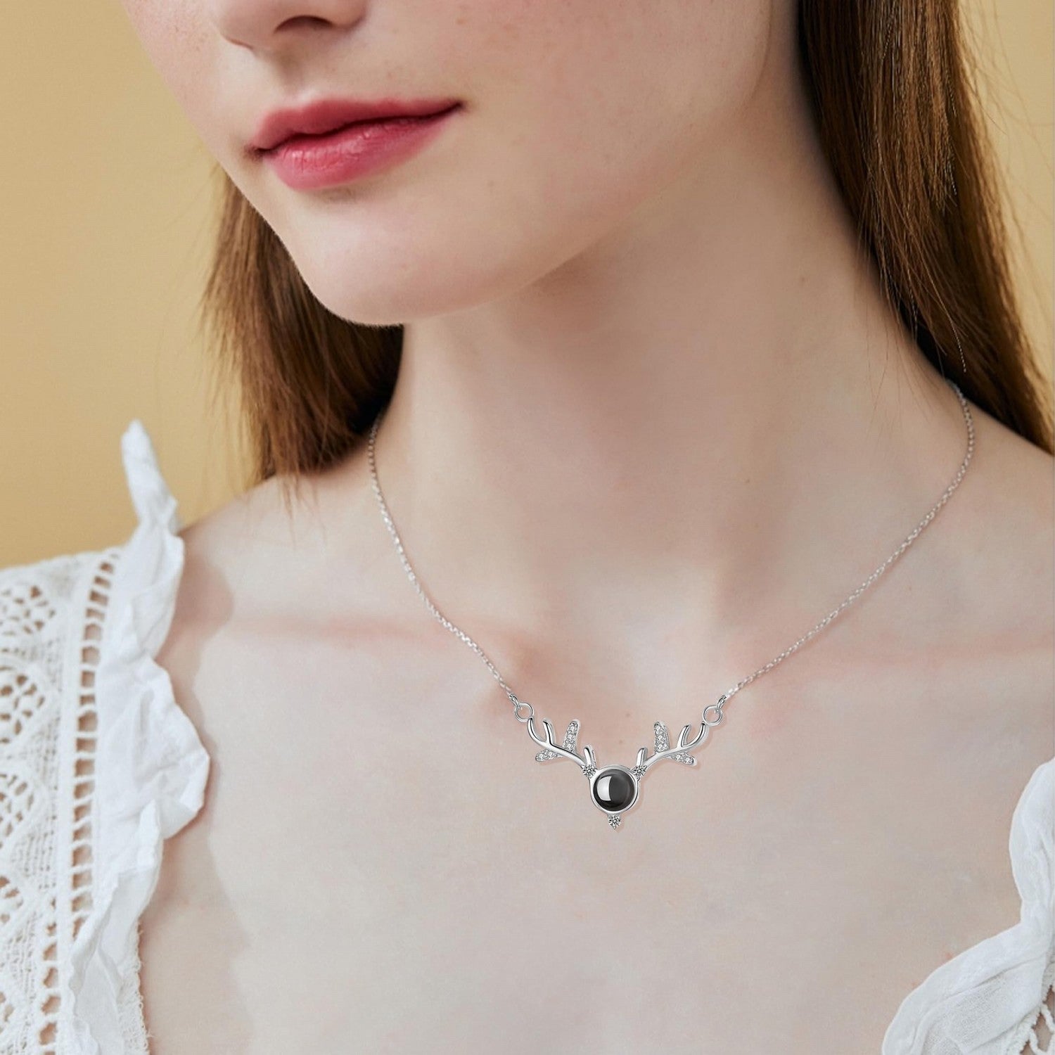 925 Silver Heart Photo Projection Necklace - Personalized Memorial Gift