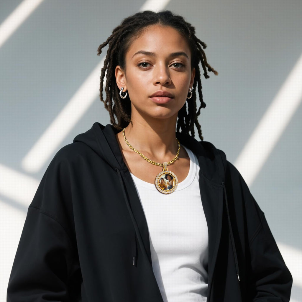 925 Silver Photo Projection Necklace: Personalized Memorial Jewelry