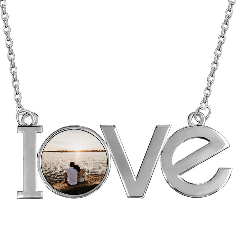 Arabic Name Necklace Personalized with Heart, -Plated Custom Name Pendant Necklace for Women